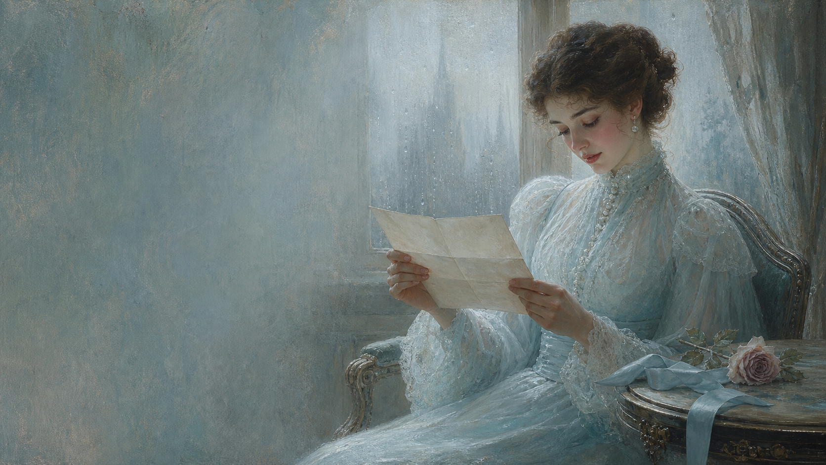 A woman reading a letter by a window, reflecting the quiet, considered pace of a curated introduction